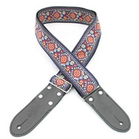 DSL Jacquard Weaving TUK RED  Guitar Strap Hand Made in Australia Leather Ends