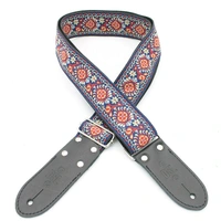 DSL Jacquard Weaving TUK RED  Guitar Strap Hand Made in Australia Leather Ends