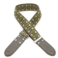 DSL Jacquard Weaving WOOD  Guitar Strap  Hand Made in Australia Leather Ends