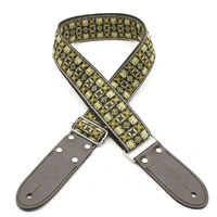DSL Jacquard Weaving WOOD  Guitar Strap  Hand Made in Australia Leather Ends