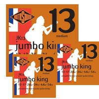 3 x Rotosound JK13 Jumbo King Phosphor Bronze 13 - 56  Acoustic Guitar Strings