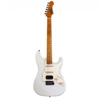 Jet JS-400-OW-BAD HSS Electric Guitar - Olympic White  - Roasted Maple Neck
