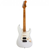 Jet JS-400-OW-BAD HSS Electric Guitar - Olympic White - Roasted Maple Neck