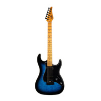 Jet  Guitars  JS-450 HSS Flamed Maple Top Electric Guitar - Transparent Blue Burst