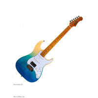 Jet  Guitars  JS-450 HSS Flamed Maple Top Electric Guitar - Transparent Blue