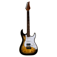 Jet JS-450QTBR Electric Guitar Quilted Burl Poplar HSS - Rosewood Fretboard
