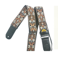 NVE jacquard guitar strap Leather Ends witth built in pick holder + 1 pick