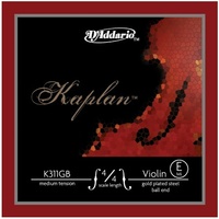 D'Addario Kaplan Gold-Plated Ball End Violin Single 4/4 E String Medium Tension 
