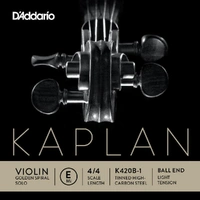 D'Addario Kaplan Golden Spiral Solo Violin Single E String, 4/4 Scale, Light Tension