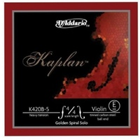 D'Addario Kaplan Golden Spiral Solo Violin Single 4/4 E String Heavy Ten K420B