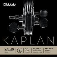 D'Addario Kaplan Ball End Violin Single E String, 4/4 Scale, Extra-Heavy Tension