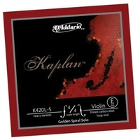 D'Addario Kaplan Golden Spiral Solo Violin Single 4/4 E String Heavy Ten K420L