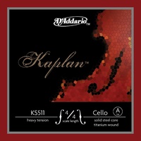 D'Addario Kaplan Cello Single A String  4/4 Scale, Heavy Tension KS511