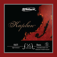 D'Addario Kaplan Bass Single G String, 3/4 Scale, Light Tension