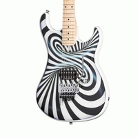 Kramer The 84 Electric Guitar - 3D Black White Swirl with EVH D-Tuna