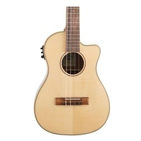 Kala Solid Spruce Top Koa Gloss Baritone Cutaway Ukulele - Acoustic / Electric