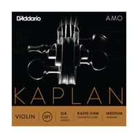 D'Addario Kaplan Amo Violin String Set, 3/4 Scale, Medium Tension