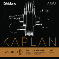 D'Addario Kaplan Amo Violin E String, 4/4 Scale, Light Tension