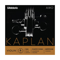 D'Addario Kaplan Amo Violin A String, 3/4 Scale, Medium Tension