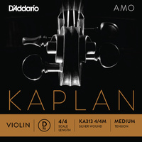 D'Addario Kaplan Amo Violin D String, 4/4 Scale, Medium Tension
