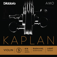 D'Addario Kaplan Amo Violin G String, 4/4 Scale, Light Tension