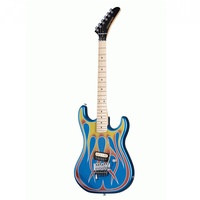 Kramer Baretta Electric Guitar - Blue Sparkle with Flames with EVH D-Tuna