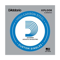D'Addario KPL008 Soldered Twist Reinforced Single String, .008 - 1 Single String