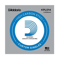 D'Addario KPL014 Soldered Twist Reinforced Single String, .014 - 1 Single String