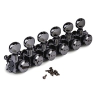 Kluson 6-In-Line Revolution Series Locking Tuners for Vintage Fender Black