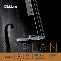 D'Addario Kaplan Cello Single A String, 4/4 Scale, Medium Tension