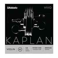 D'Addario Kaplan Vivo Violin String Set, 1/4 Scale, Medium Tension