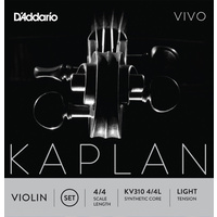 D'Addario Kaplan Vivo Violin String Set, 4/4 Scale, Light Tension