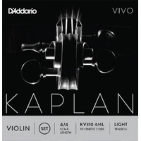 D'Addario Kaplan Vivo Violin String Set, 4/4 Scale, Light Tension