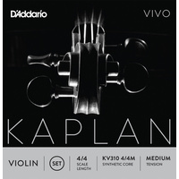 D'Addario Kaplan Vivo Violin String Set, 4/4 Scale, Medium Tension