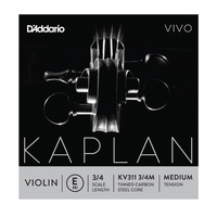 D'Addario Kaplan Vivo Violin E String, 3/4 Scale, Medium Tension