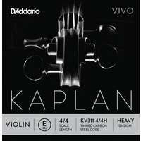 D'Addario Kaplan Vivo Violin E String, 4/4 Scale, Heavy Tension
