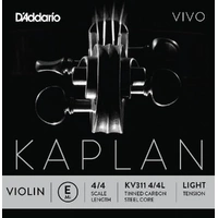 D'Addario Kaplan Vivo Violin E String, 4/4 Scale, Light Tension