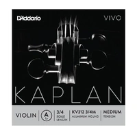 D'Addario Kaplan Vivo Violin A String, 3/4 Scale, Medium Tension