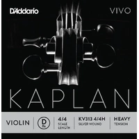 D'Addario Kaplan Vivo Violin D String, 4/4 Scale, Heavy Tension