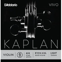 D'Addario Kaplan Vivo Violin G String, 4/4 Scale, Light Tension
