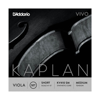D'Addario Kaplan Vivo Viola String Set, Short Scale, Medium Tension