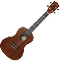 Kala KA-C Mahogany Concert Ukulele, Satin Finish Aquila Strings