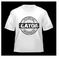 Gator White Gator Cases T-Shirt with Black Gator Cases Logo Large Size