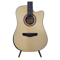 LA Guitars Spruce/ Walnut Dreadnought Acoustic Guitar C/w with EQ