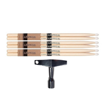 LA Special by Promark 5BW Hickory Drumsticks Wood Tip 3 pairs + BBT Drum Key