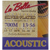 La Bella Silver-Plated Acoustic Guitar Strings 700M Medium 13 - 56