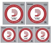 5 x D'Addario LE015  Plain Steel Loop End Single String, .015