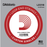 D'Addario LE018 Plain Steel Loop End Single String, .018