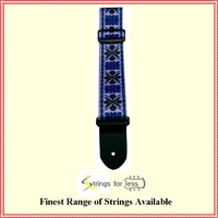 Perri's 2" Polyester Hootenanny Design Guitar Strap Purple/Black Adjustable