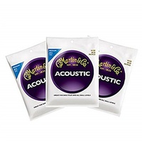 3 x Martin M-150 80/20 Bronze medium  Acoustic Guitar Strings .013 - .056 M150